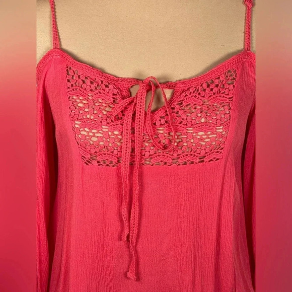 Fashion On Earth Coral‎ Pink Cold Shoulder Top Medium - Picture 3 of 8